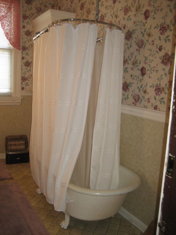 Tub surround shower curtain