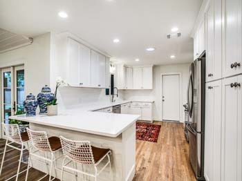 Remodeled white accent kitchen